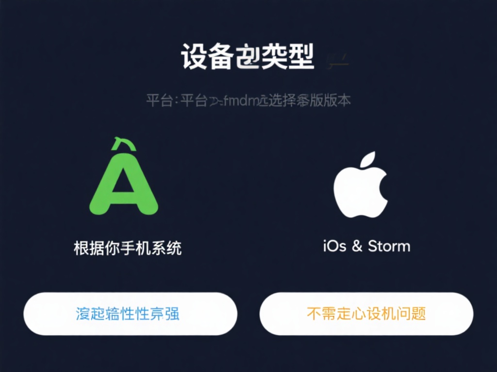 选择设备类型：根据你的手机系统选择对应的版本，平台
